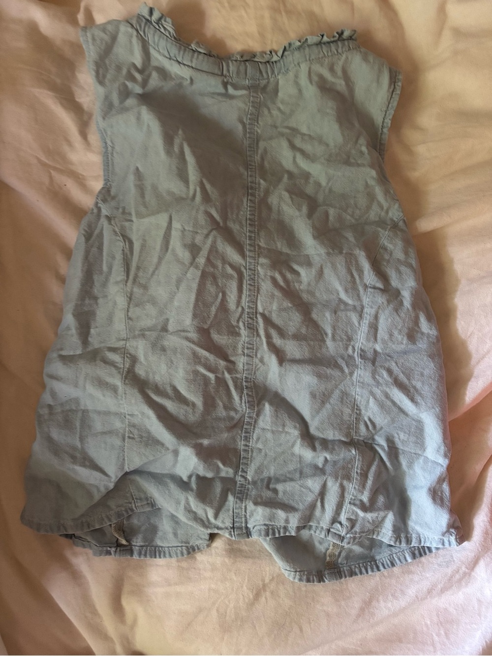 Levi's Light Blue Ruffle-Trim Button Tank - Picture 2 of 2